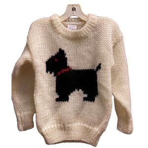 Mother care boys, unisex, vintage, cableknit, Scottie dog sweater S/6